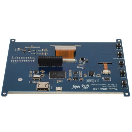 Резистивный сенсорный дисплей без корпуса ACD18-RA418 Waveshare 7"; 1024x600 IPS матрица, вход HDMI, питание по USB, для Raspberry Pi 3