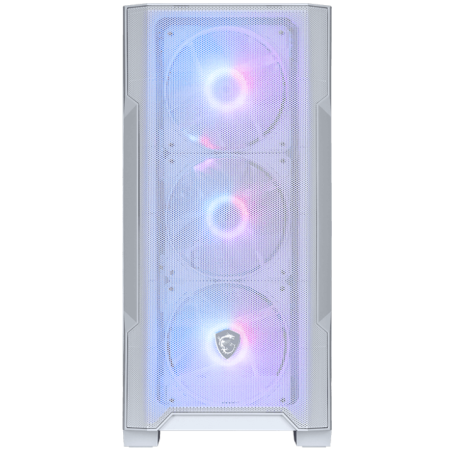 Компьютерный корпус MSI MAG FORGE M100R WHITE Mini-Tower, MATX, 1xUSB 3.0, 2xUSB 2.0, 4x120мм ARGb Fan, ARGb Control Board, Tempered Glass Window, Brown Box (932220)