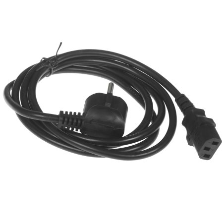 Кабель питания Cablexpert PC-186-1-1.8M, 1.8м, Schuko- C13, 3x1кв.мм, черный, с заземлением, пакет