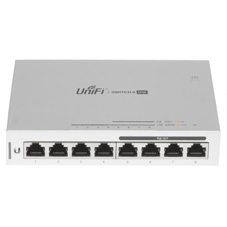 Коммутатор Ubiquiti UniFi Switch Ultra 60W PoE-коммутатор, 8х 1G RJ45, раздача 52 Вт