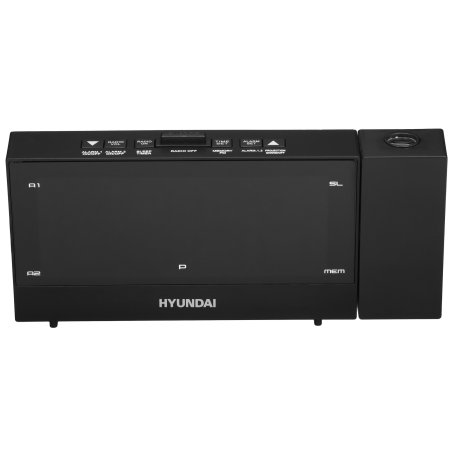 Радиобудильник Hyundai H-RCL243 черный LCD проек.изоб. подсв:зеленая часы:цифровые FM