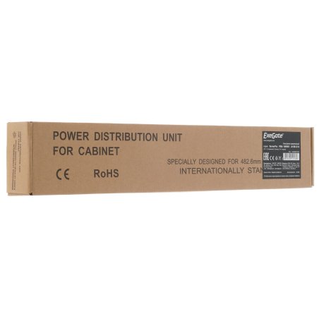 Блок розеток горизонтальный ExeGate ServerPro PDU-19H901 Al-9S-C14, 19", 1U, Алюминий, 9 Schuko, С14, черный