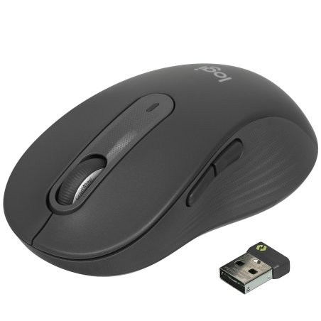 Мышь беспроводная Logitech Signature M650 L графитовый, 4000 dpi, радиоканал, Bluetooth, USB, кнопки - 5