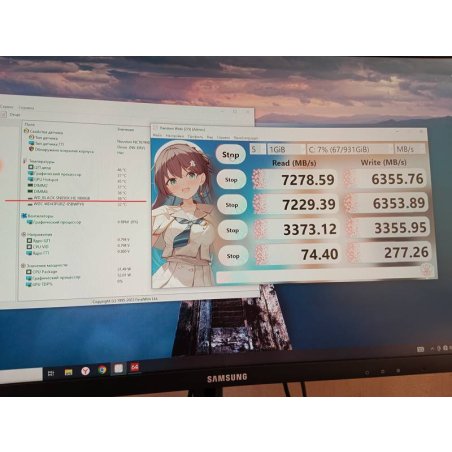 Накопитель SSD WD 1Tb Black SN850X, M.2(22x80мм), NVMe, PCIe 4.0 x4, 3D TLC, R/W 7300/6300Mb/s, IOPs 800 000/1 100 000, TbW 600, DWPD 0.3, with Heat Spreader (12 мес.)