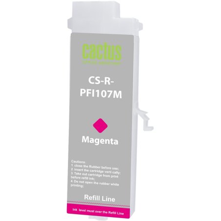 Картридж перезаправляемый струйный Cactus CS-R-PFI107M пурпурный для Canon imageProGRAF iPF670/680/685/770/780/785 без чипа