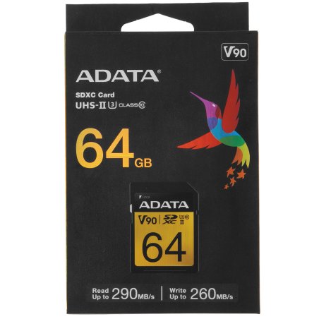 Флеш карта SD 64Gb ADATA Premier ONE SDXC Class 10 UHS-II U3 V90 290MB/s