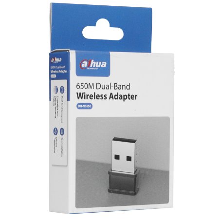 Сетевой адаптер Dahua DH-NC650 /Wi-Fi 802.11a/b/g/n/2.4 ГГц до 200 Мбит.с + 5 ГГц до 433 Мбит.с/MU-MIMO/USB 2.0/черный (DH-NC650)