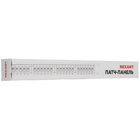 Патч-панель Rexant 19", 1U, 24 порта RJ-45, категория 5e, UTP неэкранированная, черная