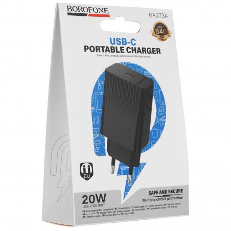 Сетевое зарядное устройство BOROFONE (6941991122699) BAS73A 1Type-C 3.0A PD20W черный