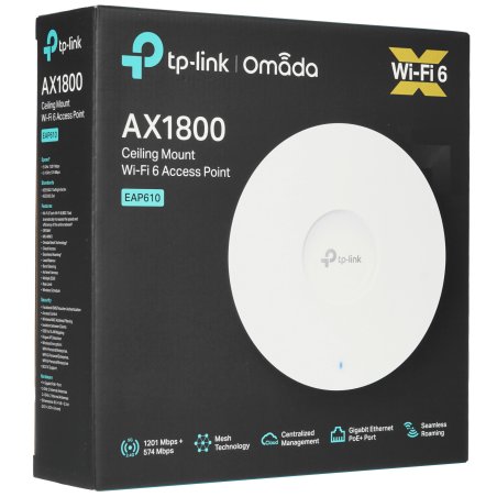 Потолочная двухдиапазонная точка доступа Wi-Fi TP-Link EAP610 AX1800