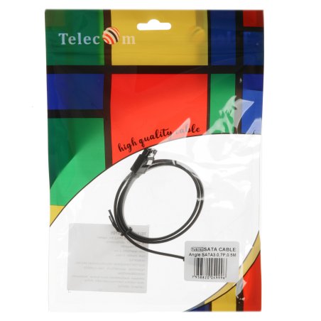 Кабель SATA M --SATA M 3.0V 7 pin угловой разъем Telecom 0.5m <TUS705-0.5M>