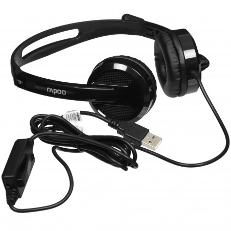 Гарнитура Rapoo H120 чёрный, проводная, USB