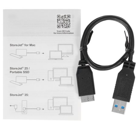 Внешний HDD 2.5" Transcend StoreJet 25H3, 4TB, USB 3.2 Gen 1 Type-A, 5400 rpm, синий