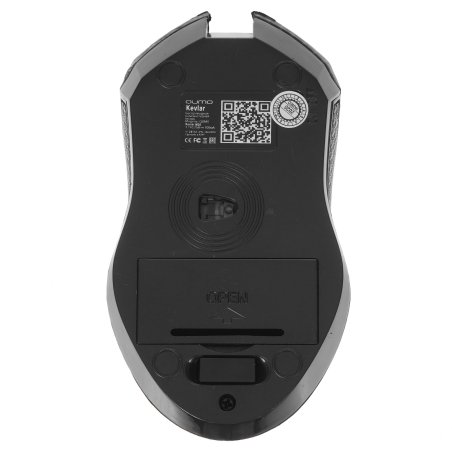 Мышь беспроводная Qumo Kevlar M26 черный, 1600 dpi, радиоканал, USB, кнопки - 4