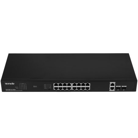 Коммутатор неуправляемый Tenda TEG1120P-16-250W PoE, 18 портов, 18x1 Gbит/с, PoE 16х30 Вт (до 250Вт), SFP 2x1 Gbит/с
