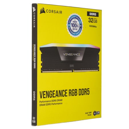 Оперативная память CORSAIR 64Gb 6000МГц DDR5 CL30 DIMM (Kit of 2x32Gb) XMP 3.0, Vengeance RGb белый