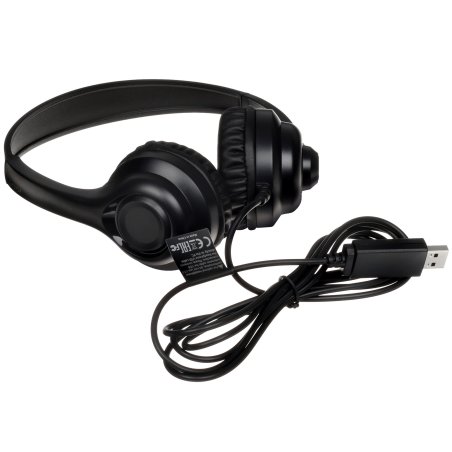 Наушники с микрофоном A4Tech HU-8 черный 2м накладные USB оголовье