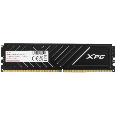 Оперативная память XPG Gaммix D35, DDR4, 8Gb (1x8Gb), 3600MHz, CL18, DIMM, с радиатором, черный