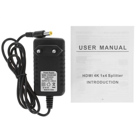 Разветвитель HDMI HDMI 4K Splitter Orient HSP0104H, 1->4, HDMI 1.4b/3D, UHDTV 4K(3840x2160)/HDTV1080p/1080i/720p, HDCP1.2, внешний БП 5В/1.5A, метал.