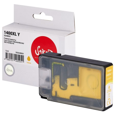 Картридж струйный Sakura 9204B001 (1400XL Y) для Canon, желтый, 12 мл., 1000 к.