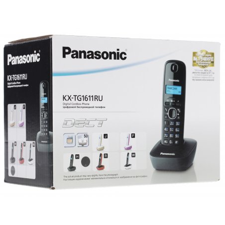 Телефон беспроводной (DECT) Panasonic KX-TG1611RUH (серый) АОН, Caller ID,12 мелодий звонка,подсветка дисплея,поиск трубки