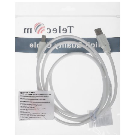 Кабель AM/BM USB2.0 1.8м TELECOM, TC6900-1.8M