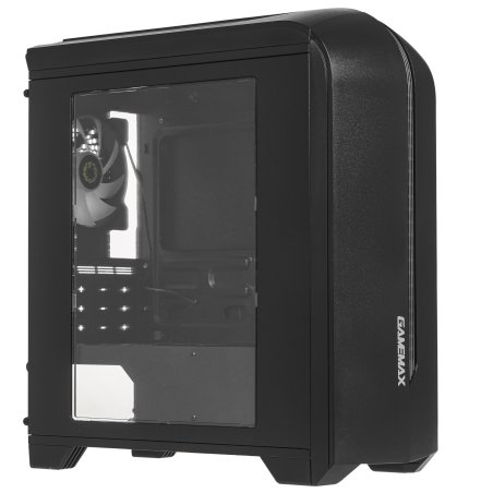 Компьютерный корпус GameMax Centauri, без БП (ATX,Черн-сер,USB 3.0, Зак.стекло, 1*120мм. RGb, пыл.фил.), черный/серый