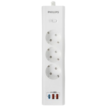 Сетевой фильтр Philips CHP8236WB/51, 3м, 3 розетки, белый