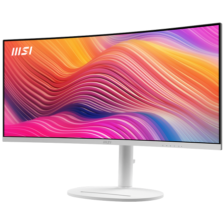 Монитор 34" MSI Modern MD342CQPW VA 3440x1440, 120 Гц, 4 мс, 21:9, 300 кд/м², 2xHDMI 2.0b, DP 1.4a, USB-C, USB Hub (2x USB 3.0), 3.5 Jack, динамики (2x3 Вт), Adaptive-Sync, изогнутый экран (1500R), белый