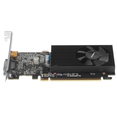 Видеокарта Gigabyte GV-N1030D4-2GL NVidia GeForce GT 1030, 2Gb DDR4/64-bit, PCI-Ex16 3.0, DVI-Dx1, HDMI2.0bx1, LP, 2-slot cooler, Retail