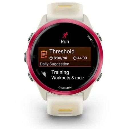 Смарт-часы Garmin Forerunner 570 слоновая кость, малиновый безель, ремешок манго 42мм