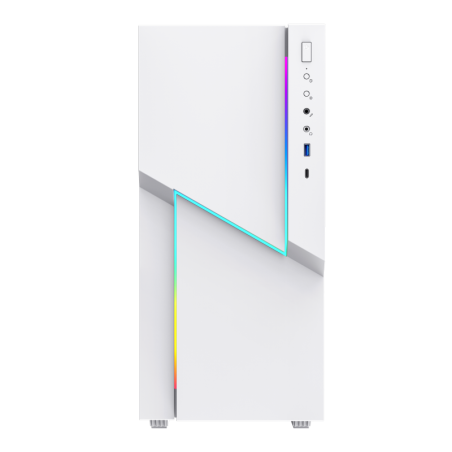 Компьютерный корпус GameMax Centauri, без БП, (ATX,Бело-голуб,USB 3.0, Зак.стек.,1*120мм. RGb, пыл.фильтр), белый/синий