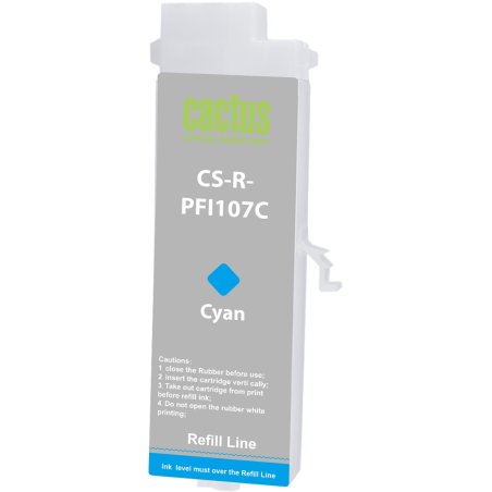 Картридж перезаправляемый струйный Cactus CS-R-PFI107C голубой для Canon imageProGRAF iPF670/680/685/770/780/785 без чипа