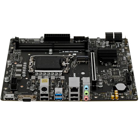 Материнская плата MSI PRO H610M-E DDR4, LGA 1700, Intel H610, 2xDDR4, 4xSATA, 1xM.2, 1xPCIe 4.0 x16, 1xPCIe 4.0 x1, 1xHDMI, 1xVGA, 1xRJ45 1Gb, 2xUSB-A 3.2 Gen 1, 4xUSB-A 2.0, 3x3.5мм, 7.1, mATX