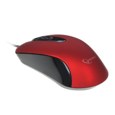 Мышь проводная Gembird MOP-400-R красный, 1000 dpi, USB, кнопки - 3