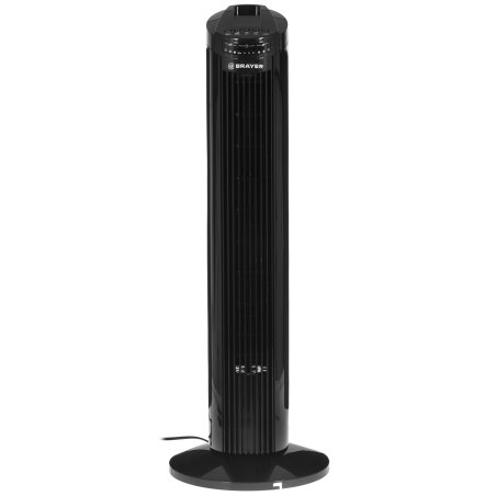 Колонный вентилятор BRAYER BR4958BK, механ.упр.,пульт ДУ,вращение90°,мощ-ть50Вт,защита от перегрева