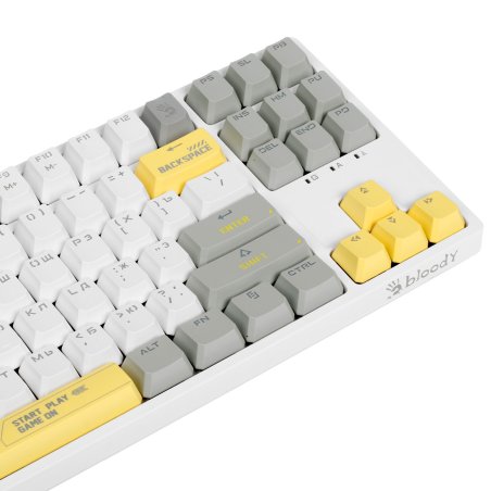Клавиатура проводная A4Tech Bloody S87 Energy (S87 USB ENERGY WHITE) USB белый/желтый