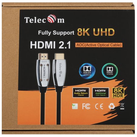 Кабель Активный оптический кабель HDMI 19M/M,ver. 2.1, 8K@60 Hz 15m Telecom TCG2120-15M