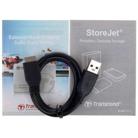 Внешний HDD 2.5" Transcend StoreJet 25A3, 1TB, USB 3.2 Gen 1 Type-A, 5400 rpm, черный