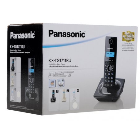 Телефон беспроводной (DECT) Panasonic KX-TG1711RUW (белый) АОН, Caller ID,12 мелодий звонка,подсветка дисплея,поиск трубки