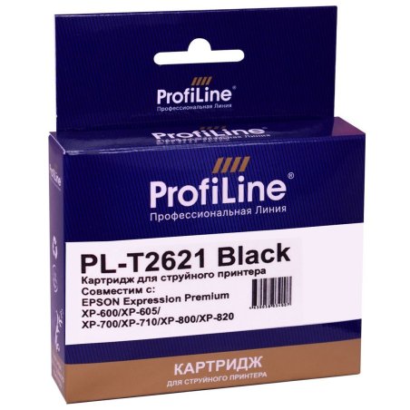 Картридж струйный ProfiLine PL-T2621 для принтеров Epson Expression Premium XP-600/XP-605/XP-700/XP-710/XP-800/XP-820 с чернилами Black
