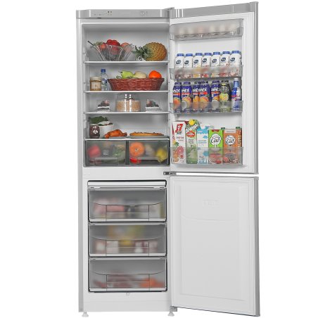 Холодильник Pozis RK-139 серебристый металлик глянц. двухкамерный 205/130л морозилка снизу