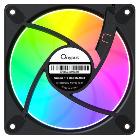 Вентилятор для корпуса Ocypus Gaммa F12 Elite WH ARGb 3 IN 1, 120x120x25мм, 4-PIN PWM, 600-1800 RPM, 26 DBA MAX, HYDRO BEARING