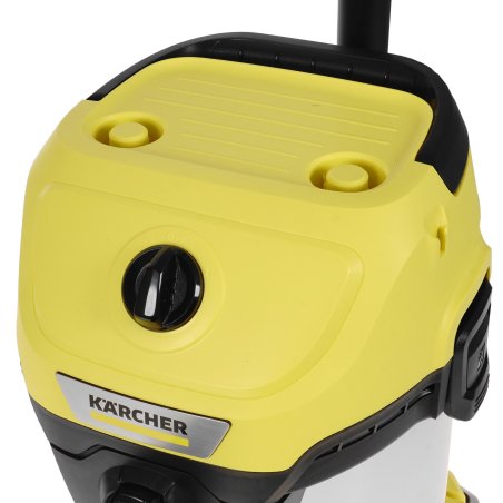 Строительный пылесос Karcher WD 3 S V-17/4/20 желтый, 1000 Вт, уборка сухая/сбор воды, пылесборник мешок/контейнер, 17 л