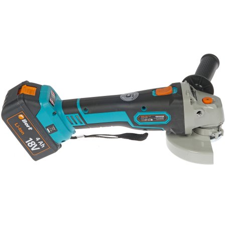 Угловая шлифовальная машина аккумуляторная Bort BWS-18Li-125 Диам. диска 125 мм; Аккумулятор 4 А.ч; Скорость холостого хода 4 000 - 9 000 об/мин;