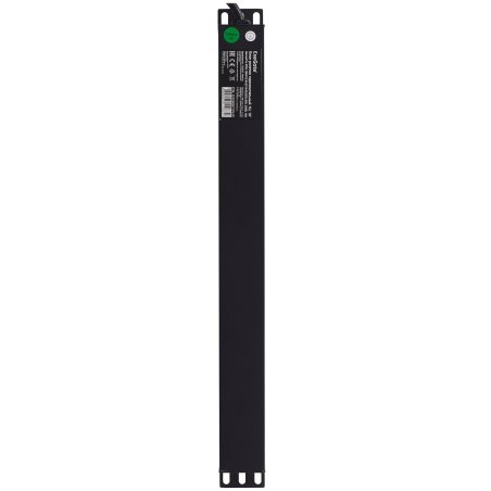 Блок розеток горизонтальный ExeGate ServerPro PDU-19H013 Al-6C19-EU3-SW, 19", 1U, Алюминий, 6 IEC 320 C19, кабель с евровилкой VDE-250V-16A-3*1.5мм2, 3 метра, выкл. с подсветкой, черный