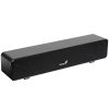 Мини саундбар Genius SoundBar 100. Ультракомпактный. Выходная мощность 6Вт. Тип подключения: USB. Частотная характеристика: 110-20000Гцz. Встроенный регулятор громкости. Аудиовыход 3,5 мм. черный
