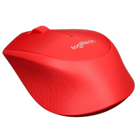 Мышь беспроводная Logitech M280 красный, 1000 dpi, радиоканал, USB, кнопки - 3