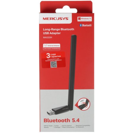 Сетевой адаптер Wi-Fi + Bluetooth Mercusys MA80XE AX3000 PCI Express (ант.внеш.несъем.) 2ант.