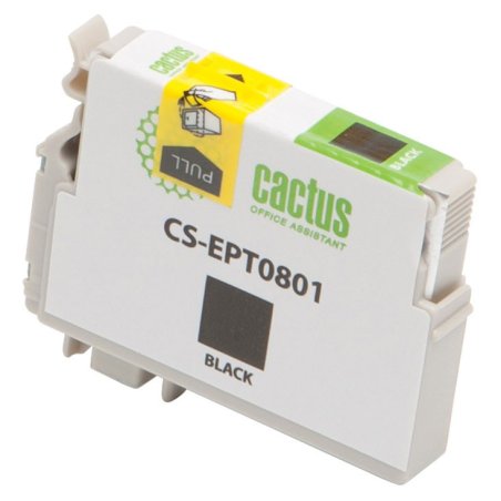 Картридж струйный Cactus CS-EPT0801 (T0801) черный (13 мл) для Epson Stylus PhotoP50/PX650/PX660/PX700/PX700W/PX710/PX710W/PX720/PX720WD/PX800/PX800FW/PX810/PX810FW/PX820/PX820FWD/R265/R285/R360/RX560/RX585/RX685